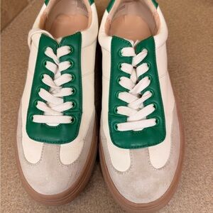LOFT Green and White Sneakers